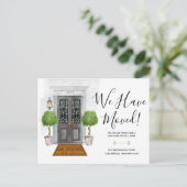 水の色ブラックドアの新しいアドレスのお知らせ ポストカード (スタンド正面)