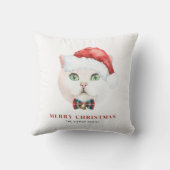 水の色ブリティッシュショートヘア猫メリークリスマス クッション (裏面)