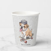 水の色ブルドッグ紙カップ 紙コップ (裏面)