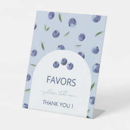 水の色ブルーベリエレガントーベビーシャワーの好意 台座サイン