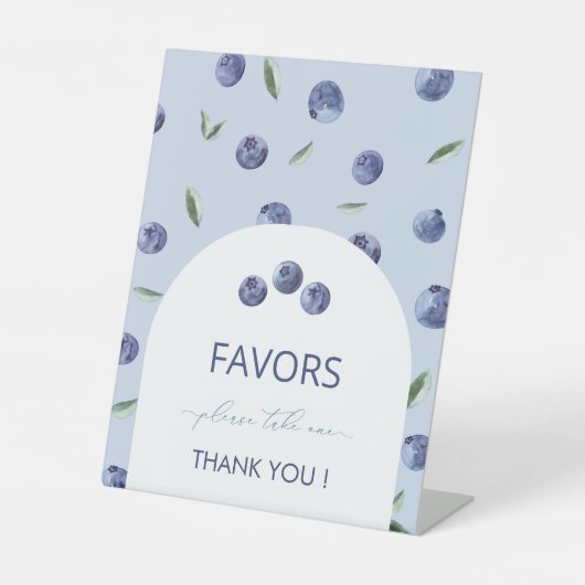 水の色ブルーベリエレガントーベビーシャワーの好意 台座サイン (正面)