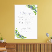 水の色ブルーベリー青い植物体ウェルカムサイン キャンバスプリント (インサイチュ (リビング))