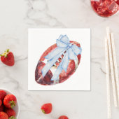 水の色ブルーボウサッカーナプキンス スタンダードカクテルナプキン (インサイチュ)