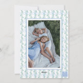 水の色ブルーボーガーランドクリスマスフォト シーズンカード (裏面)