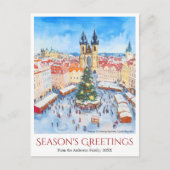 水の色プラハクリスマスマーケットチェコ シーズンポストカード (正面)