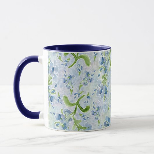 水の色プラ絵を描ムバゴの花がパステル マグカップ (左)