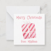 水の色プレゼントのクリスマスプレゼント囲いカード ノートカード (正面)