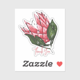 水の色プロテアありがとうステッカー私 シール