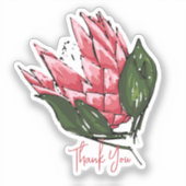 水の色プロテアありがとうステッカー私 シール (正面)