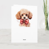 水の色プードルパピードッグ誕生日名 カード (裏面)