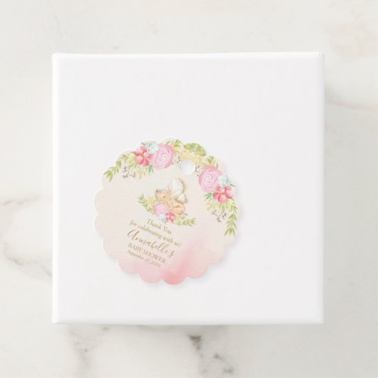 水の色ベビー妖精ベイビーシャワーありがとう フェイバータグ (インサイチュ)