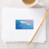 水の色ベルガホエールママとカーフレアドレス ラベル (インサイチュ)