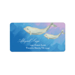 水の色ベルガホエールママとカーフレアドレス ラベル