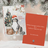 水の色ベルネーズマウンテンドッグクリスマス シーズンカード