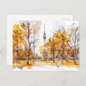 水の色ベルリンミッテオータムTVタワー ポストカード (正面/裏面)