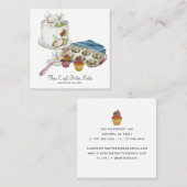 水の色ベーカー菓子シェフ良い焼いたツール スクエア名刺 (正面/裏面)