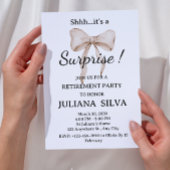 水の色ベージュバウ驚きの退職パーティー 招待状