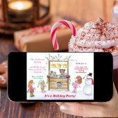 水の色ホットココアクリスマスパーティの招待状 招待状