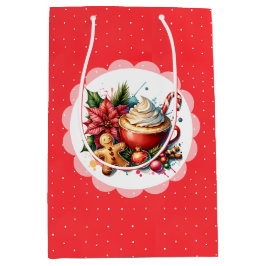 水の色ホットココア、キャンディーキャンズクリスマス ミディアムペーパーバッグ