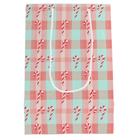 水の色ホットココア、キャンディーキャンズクリスマス ミディアムペーパーバッグ (裏面)