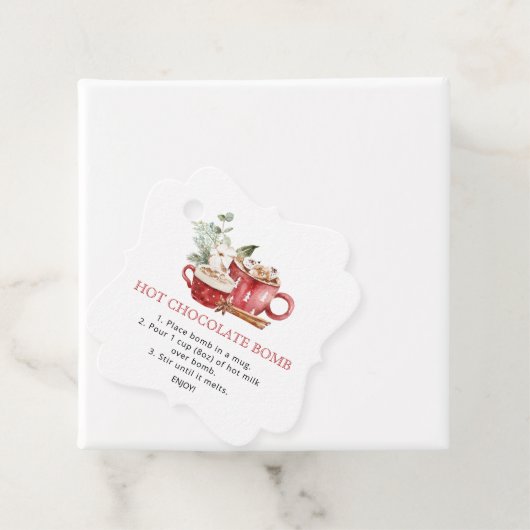 水の色ホットチョコレート爆弾メッセージカード フェイバータグ (インサイチュ)