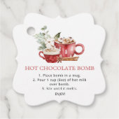 水の色ホットチョコレート爆弾メッセージカード フェイバータグ (正面)