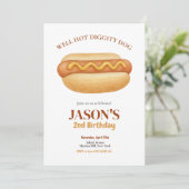 水の色ホットドッグ夏の子供の誕生日パーティー 招待状 (スタンド正面)