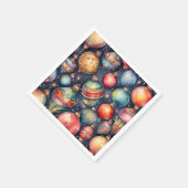 水の色ホリデーアートクリスマスデコレーション スタンダードカクテルナプキン (角)