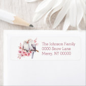 水の色ホリデーウィンターバード ラベル (インサイチュ)