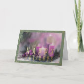 水の色ホリデーキャンドルパープルグリーン シーズンカード (正面)