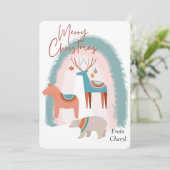 水の色ホリデークリスマスカード セーブザデート (スタンド正面)