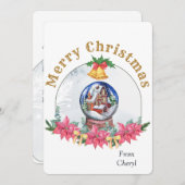 水の色ホリデークリスマスカード セーブザデート (正面/裏面)