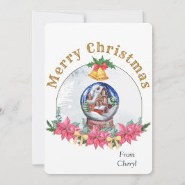 水の色ホリデークリスマスカード セーブザデート