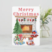 水の色ホリデークリスマスカード セーブザデート (スタンド正面)