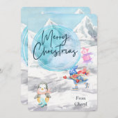 水の色ホリデークリスマスカード セーブザデート (正面/裏面)