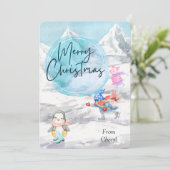 水の色ホリデークリスマスカード セーブザデート (スタンド正面)