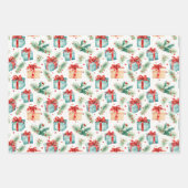 水の色ホリデークリスマステーマ ラッピングペーパーシート (正面2)