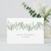 水の色ホリデーグリーンリーベリークリスマスカード (スタンド正面)