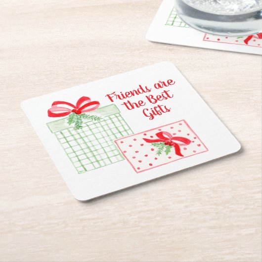 水の色ホリデーフレンズはギフト最高のである スクエアペーパーコースター (アングル)