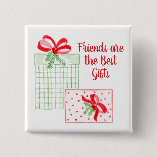 水の色ホリデーフレンズはギフト最高のである 缶バッジ (正面)