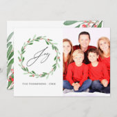 水の色ホリーすてきクリスマス写真 シーズンカード (正面/裏面)