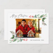 水の色ホリーすてきクリスマス写真 案内ポストカード (正面/裏面)