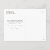 水の色ホリーとポインセチア写真クリスマス シーズンポストカード (裏面)