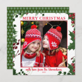 水の色ホリーの果実メリークリスマスの写真 (正面/裏面)