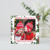 水の色ホリーの果実メリークリスマスの写真 (スタンド正面)