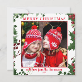 水の色ホリーの果実メリークリスマスの写真