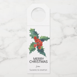 水の色ホリーの離れクリスマス ボトルネックタグ