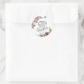 水の色ホリーエレガントフローラメリークリスマス ラウンドシール (バッグ)