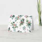 水の色ホリークラフト紙クリスマスフォト シーズンカード (裏面)