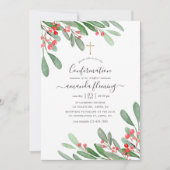 水の色ホリークリスマスすてきの確認 招待状 (正面)